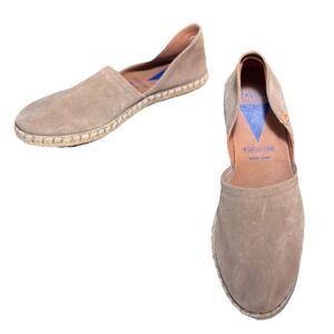 Verbenas Carmen Espadrille Flats Shoes Taupe Suede Made in Spain EU 40 US 9